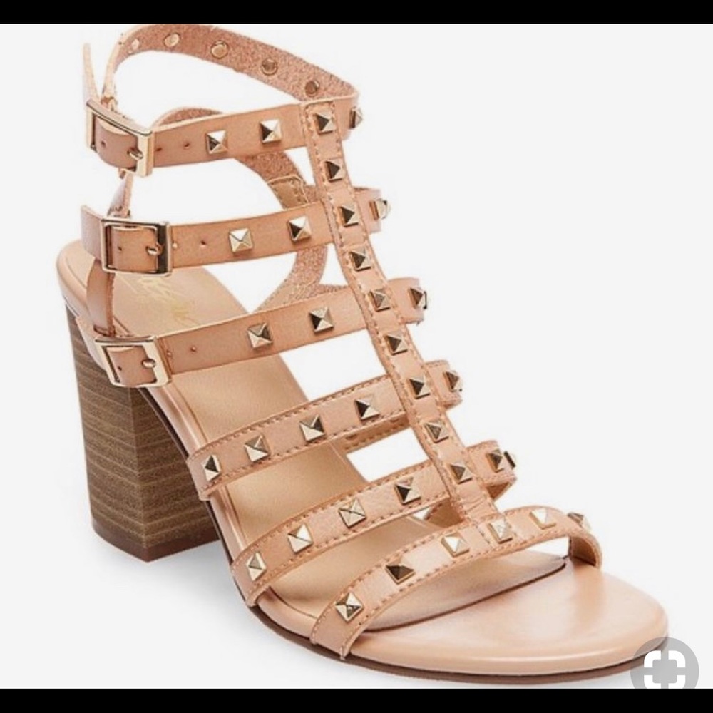 Studded strappy heel gladiator sandal 9.5